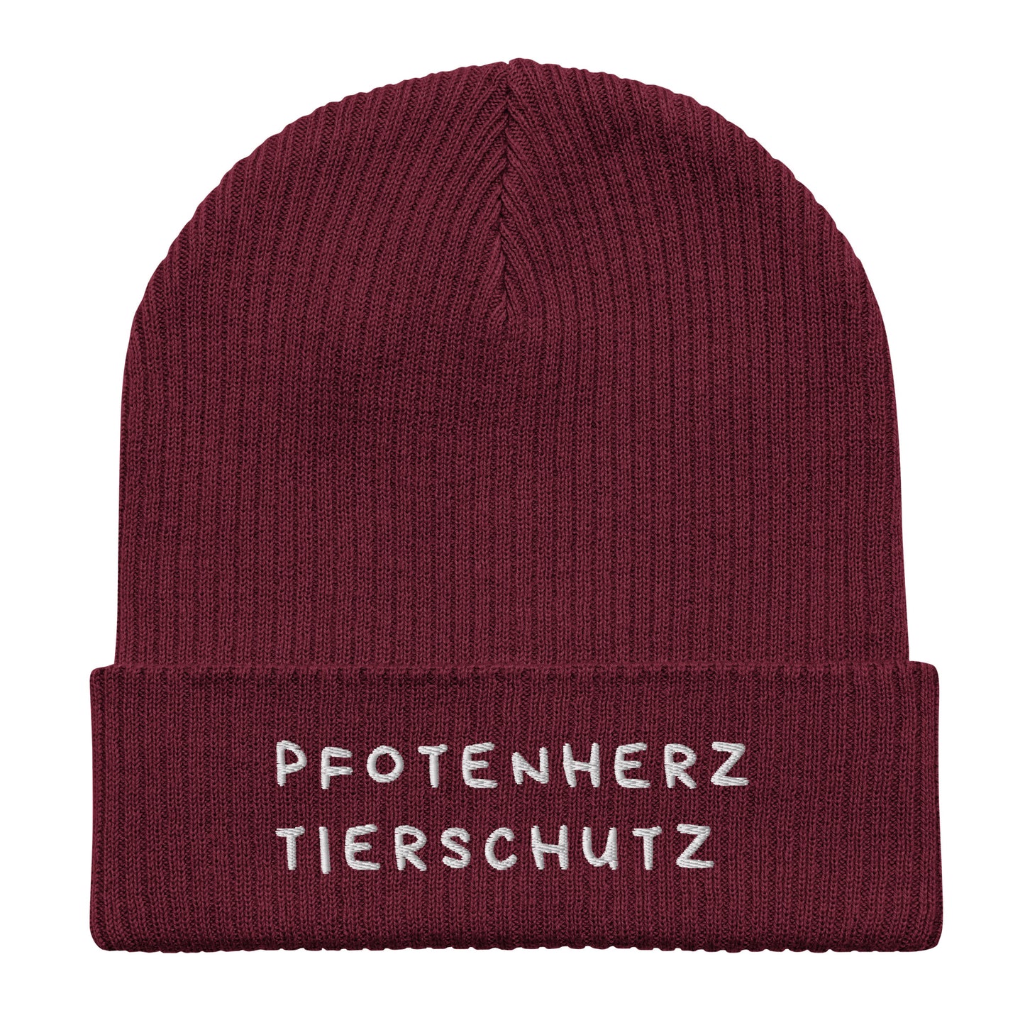 Pfotenherz gerippte Bio-Beanie
