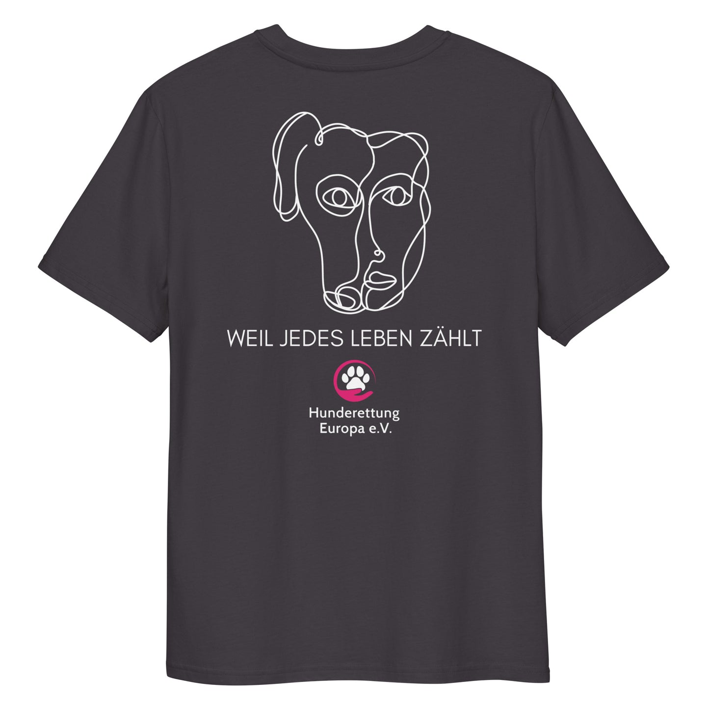 Lebensretter x Hunderettung Europa e.V. Bio-Baumwoll-T-Shirt dunkel