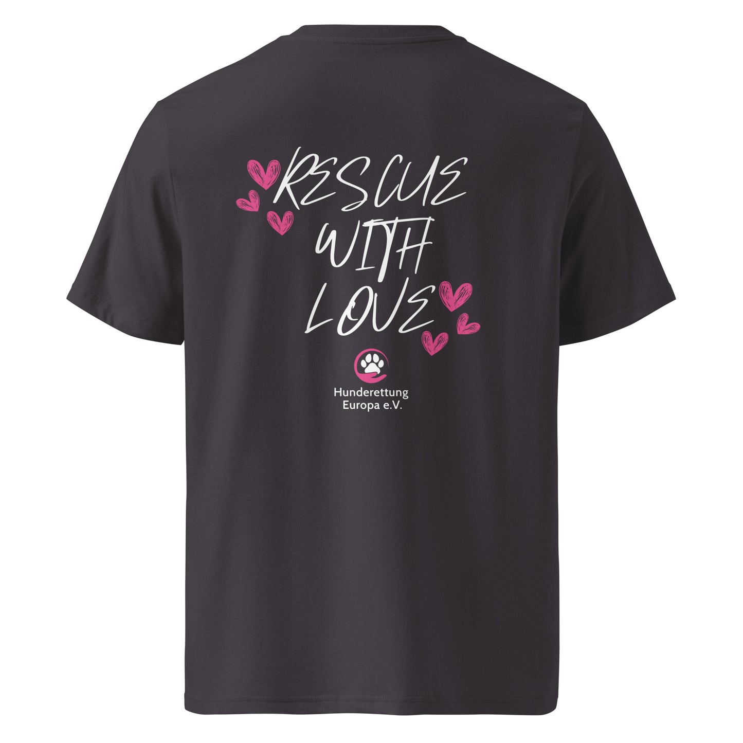 Rescue with Love Hunderettung Europa e.V. Unisex-Bio-Baumwoll-T-Shirt