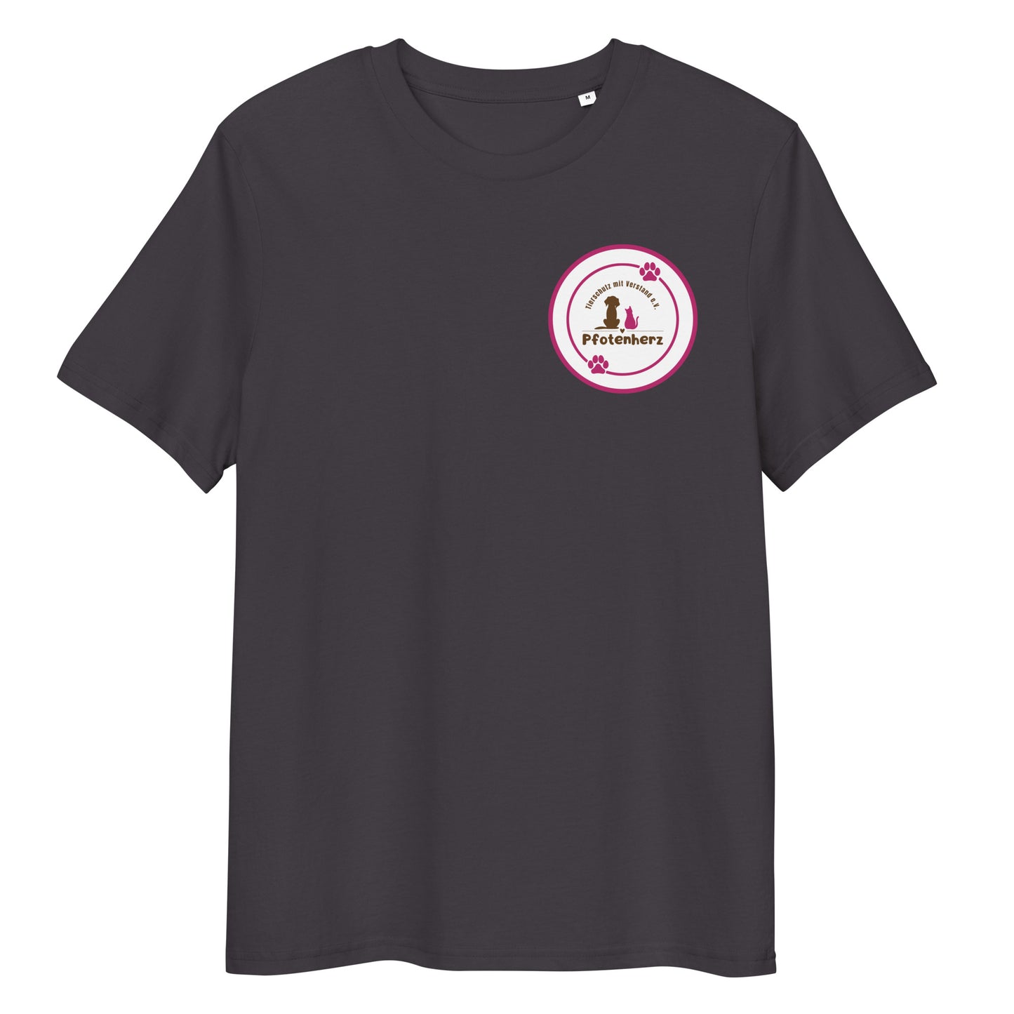 Pfotenherz Bio-Baumwoll-T-Shirt dunkel