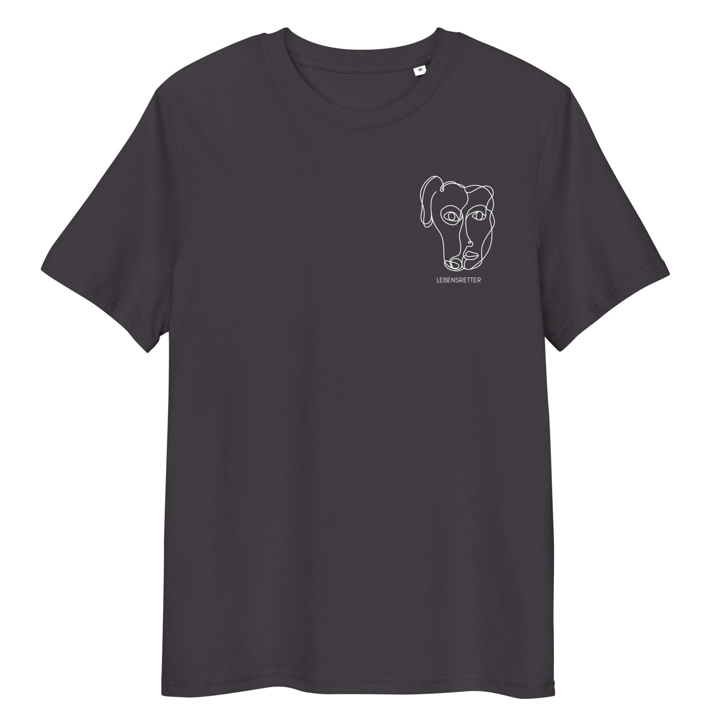 Lebensretter x Hunderettung Europa e.V. Bio-Baumwoll-T-Shirt dunkel