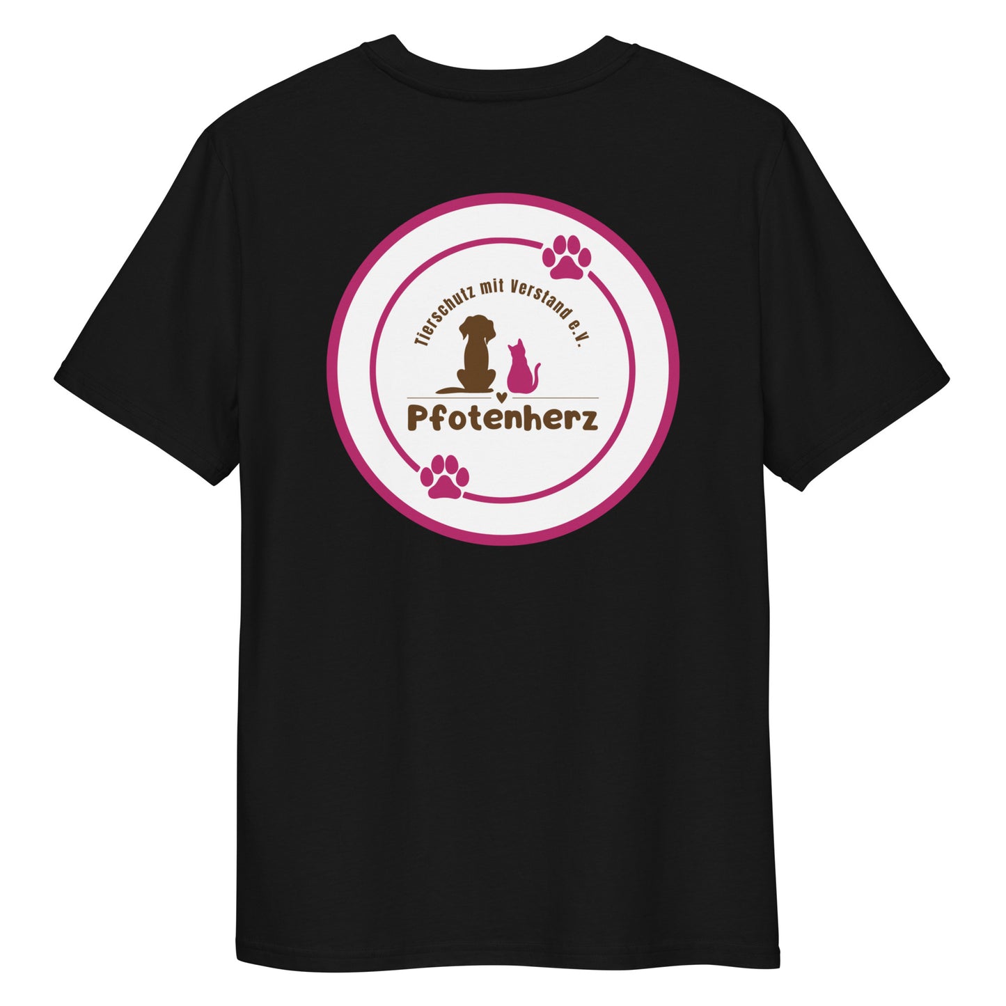 Pfotenherz Bio-Baumwoll-T-Shirt dunkel