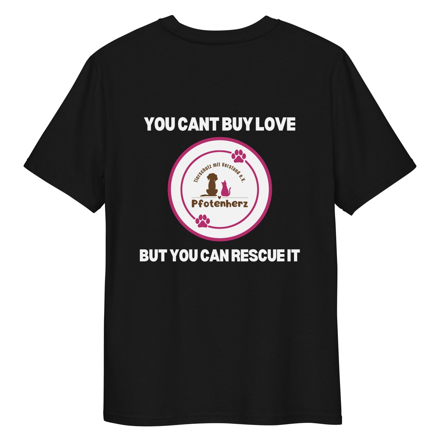Pfotenherz You cant buy love Bio-Baumwoll-T-Shirt dunkel