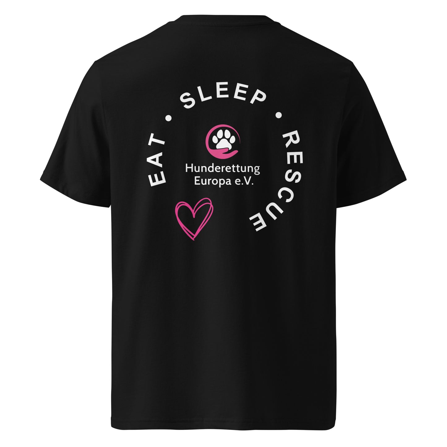 Eat Sleep Rescue Hunderettung Europa e.V. // Unisex-Bio-Baumwoll-T-Shirt