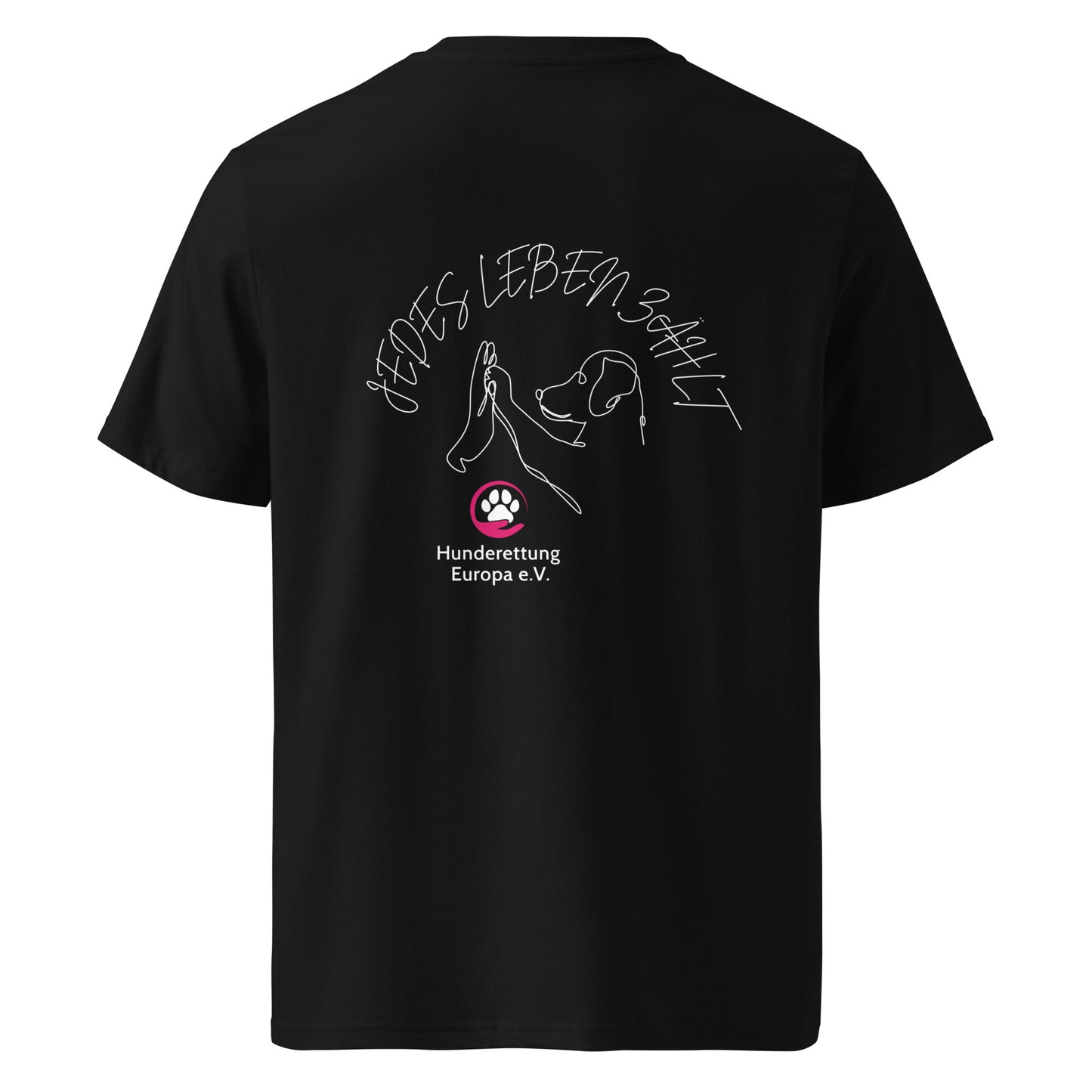 Jedes Leben zählt Hunderettung Europa e.V. // Unisex-Bio-Baumwoll-T-Shirt