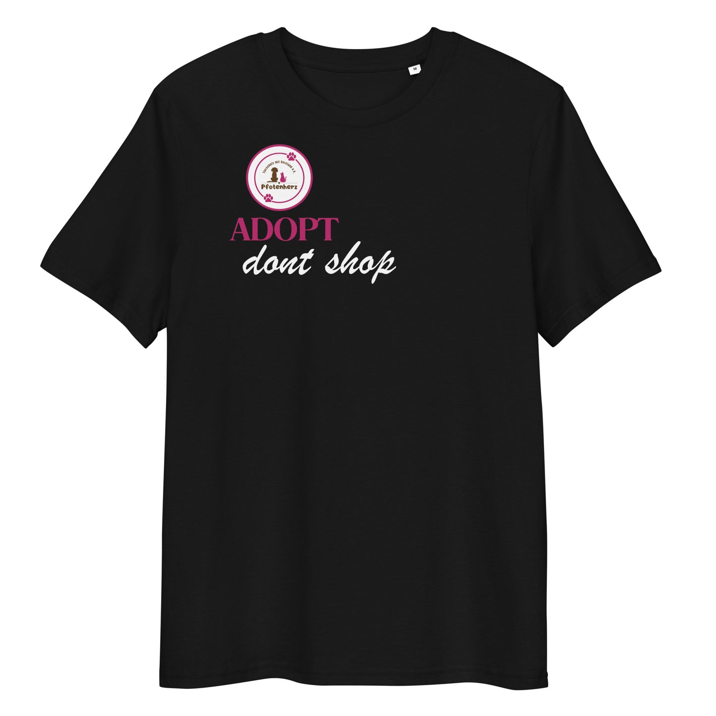 They live because we care Pfotenherz Bio-Baumwoll-T-Shirt dunkel