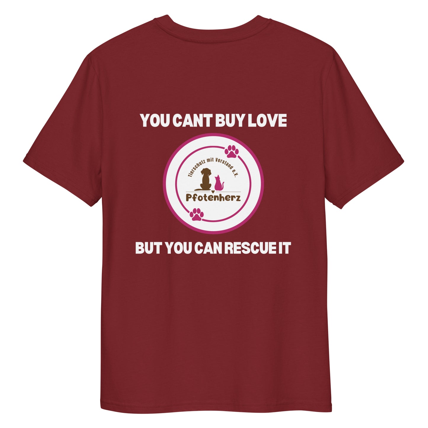 Pfotenherz You cant buy love Bio-Baumwoll-T-Shirt dunkel