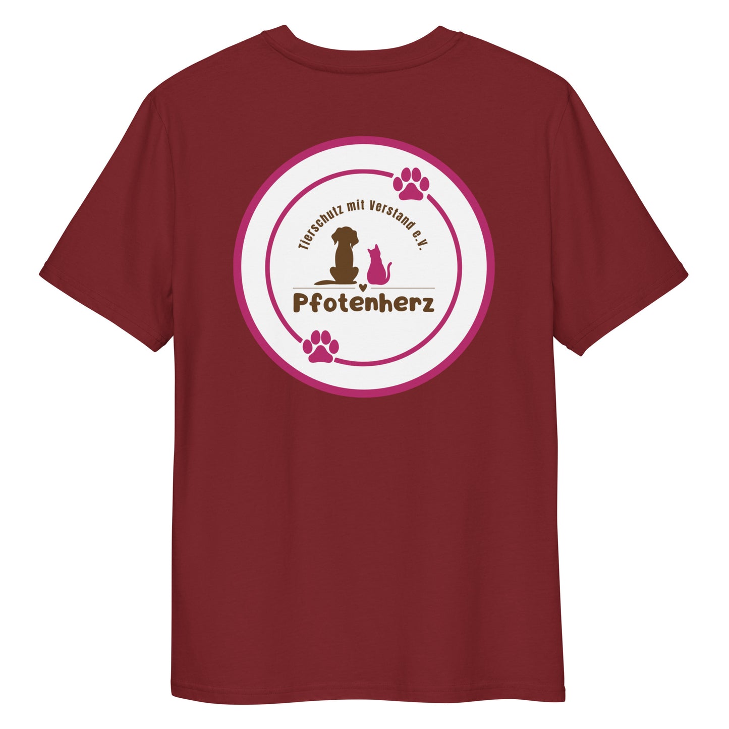 Pfotenherz Mein Herz schlägt Tierschutz Bio-Baumwoll-T-Shirt dunkel