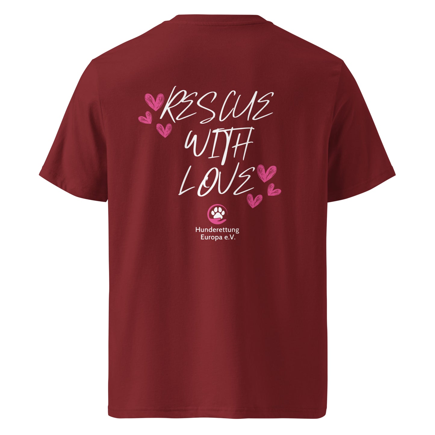 Rescue with Love Hunderettung Europa e.V. Unisex-Bio-Baumwoll-T-Shirt