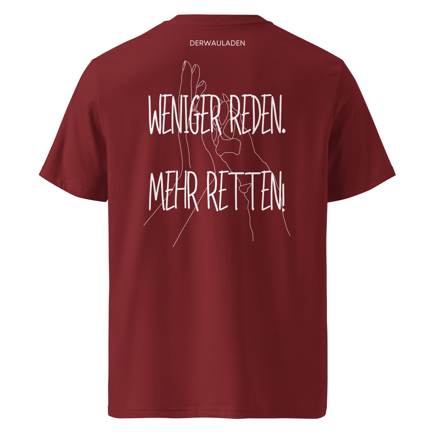 Weniger Reden // Unisex-Bio-Baumwoll-T-Shirt