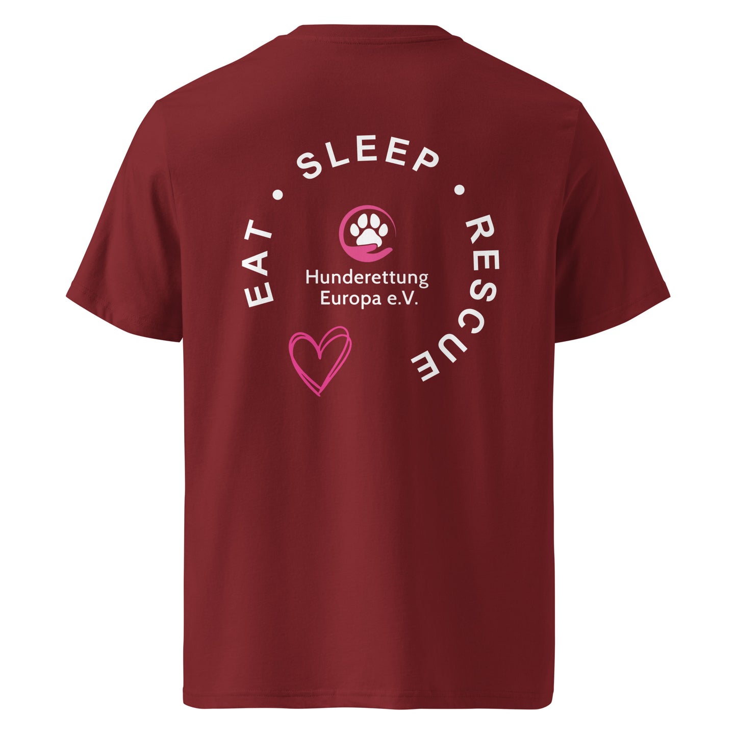 Eat Sleep Rescue Hunderettung Europa e.V. // Unisex-Bio-Baumwoll-T-Shirt