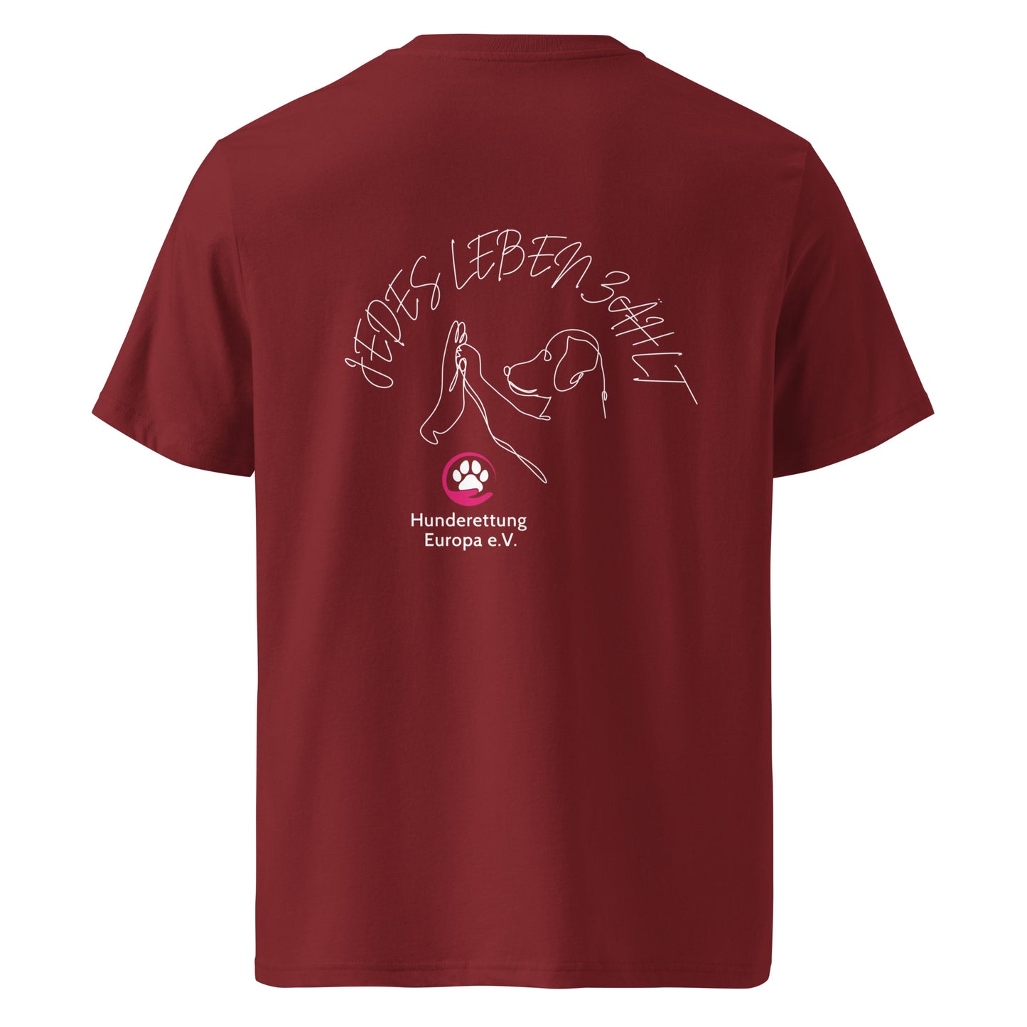 Jedes Leben zählt Hunderettung Europa e.V. // Unisex-Bio-Baumwoll-T-Shirt