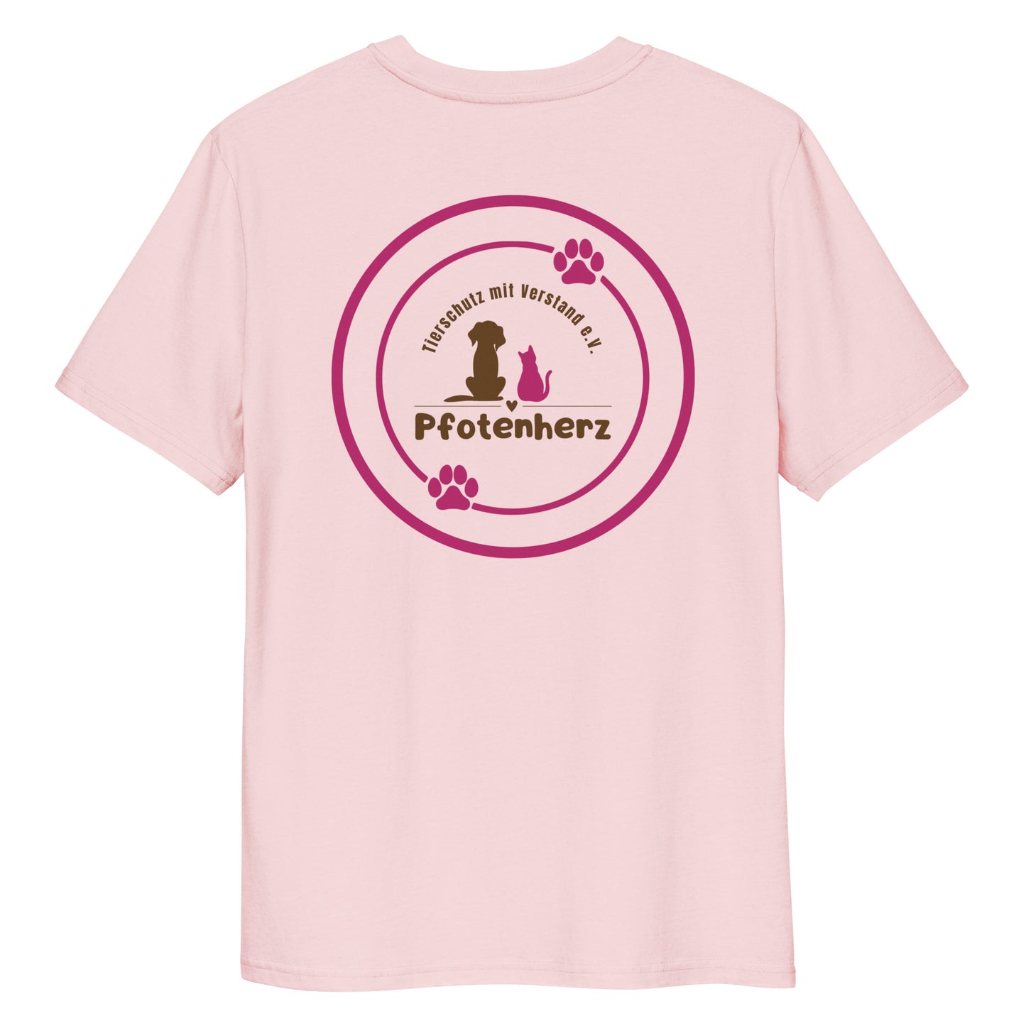 Pfotenherz Mein Herz schlägt Tierschutz Bio-Baumwoll-T-Shirt