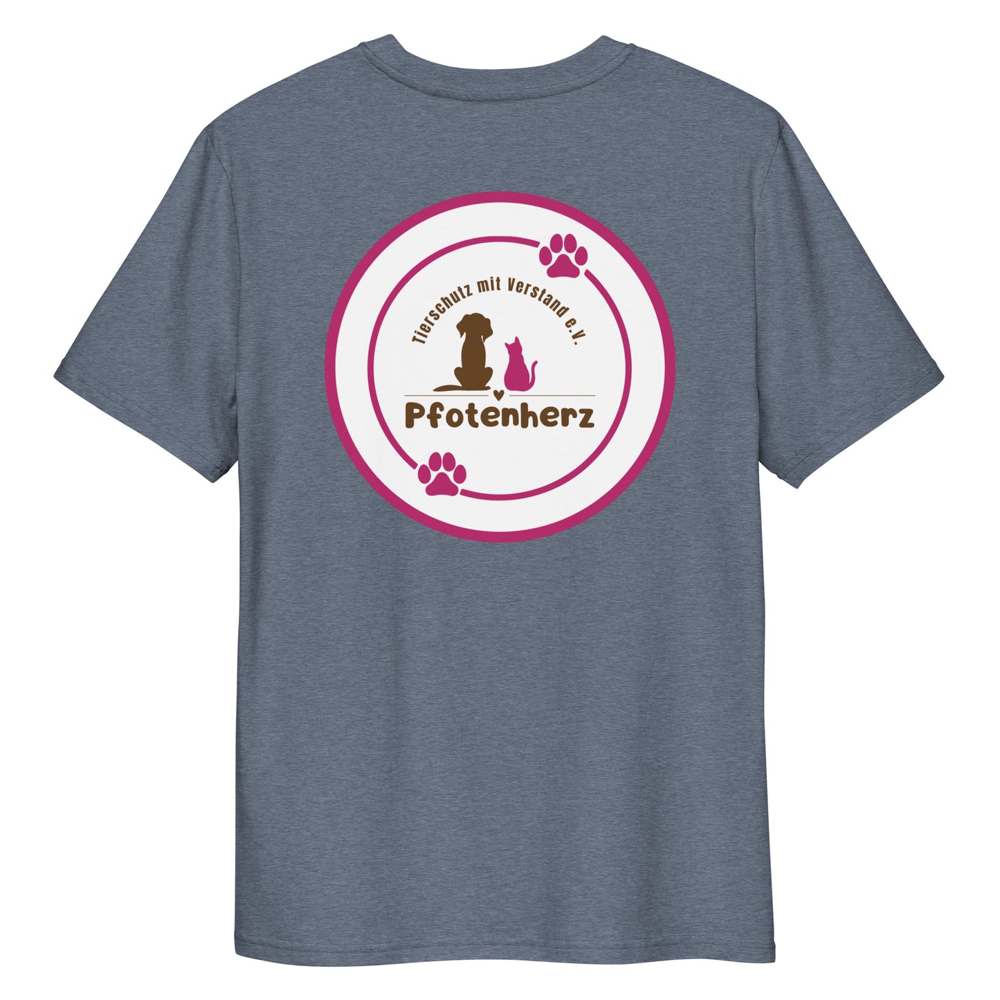 Pfotenherz Bio-Baumwoll-T-Shirt dunkel
