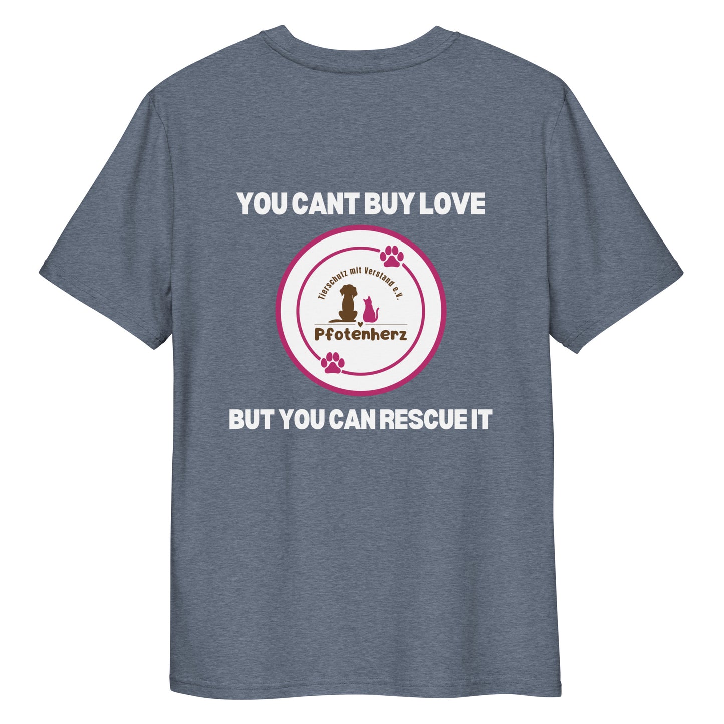 Pfotenherz You cant buy love Bio-Baumwoll-T-Shirt dunkel