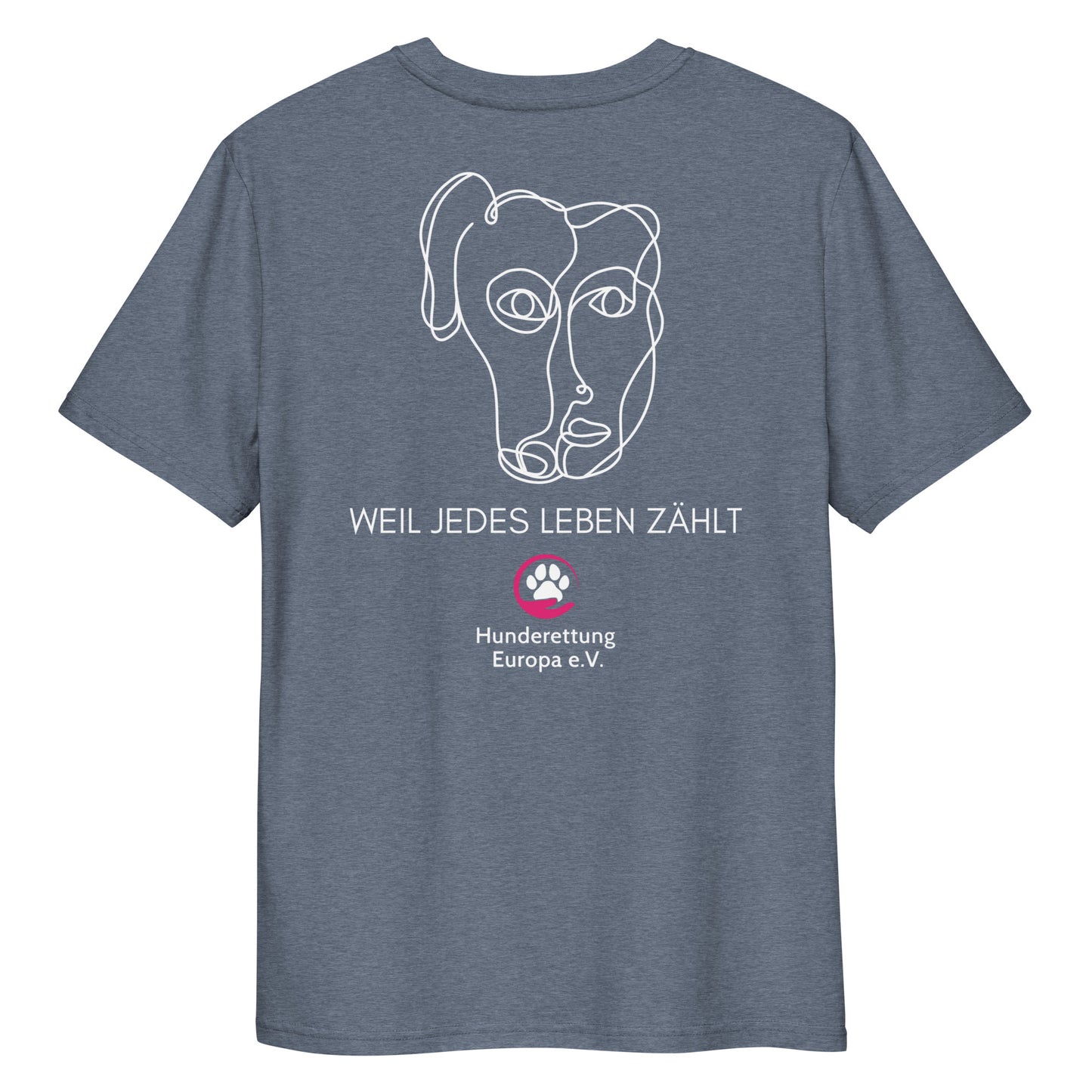 Lebensretter x Hunderettung Europa e.V. Bio-Baumwoll-T-Shirt dunkel