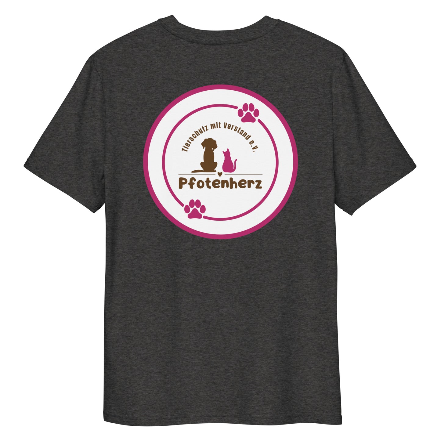 Pfotenherz Bio-Baumwoll-T-Shirt dunkel