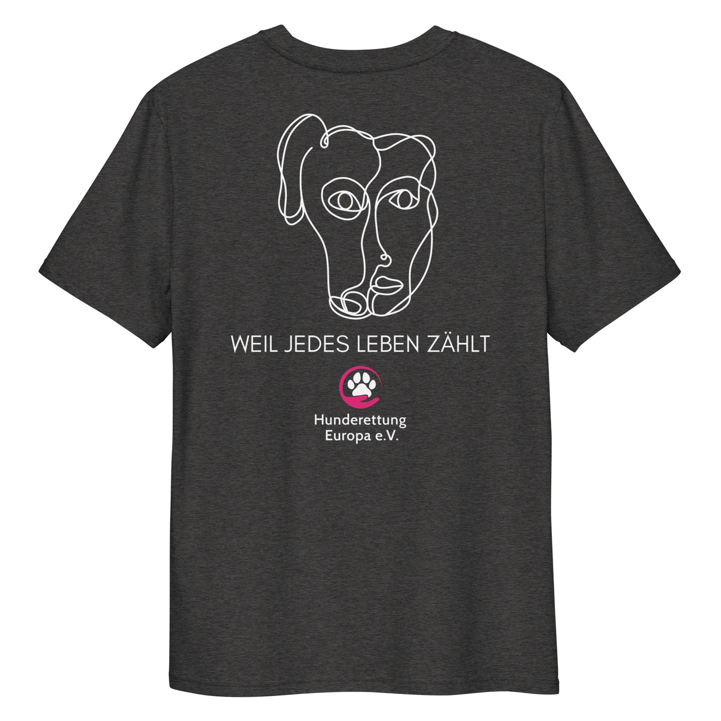 Lebensretter x Hunderettung Europa e.V. Bio-Baumwoll-T-Shirt dunkel