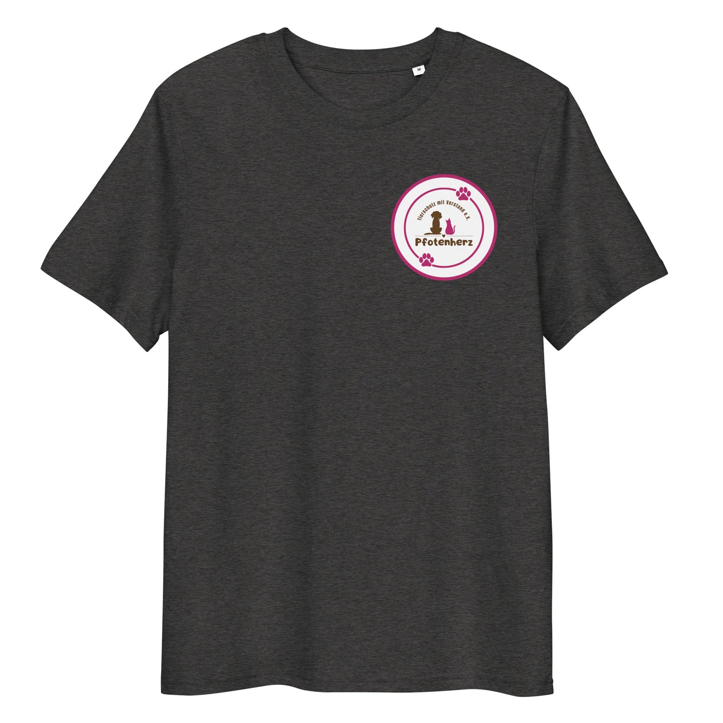 Pfotenherz Bio-Baumwoll-T-Shirt dunkel