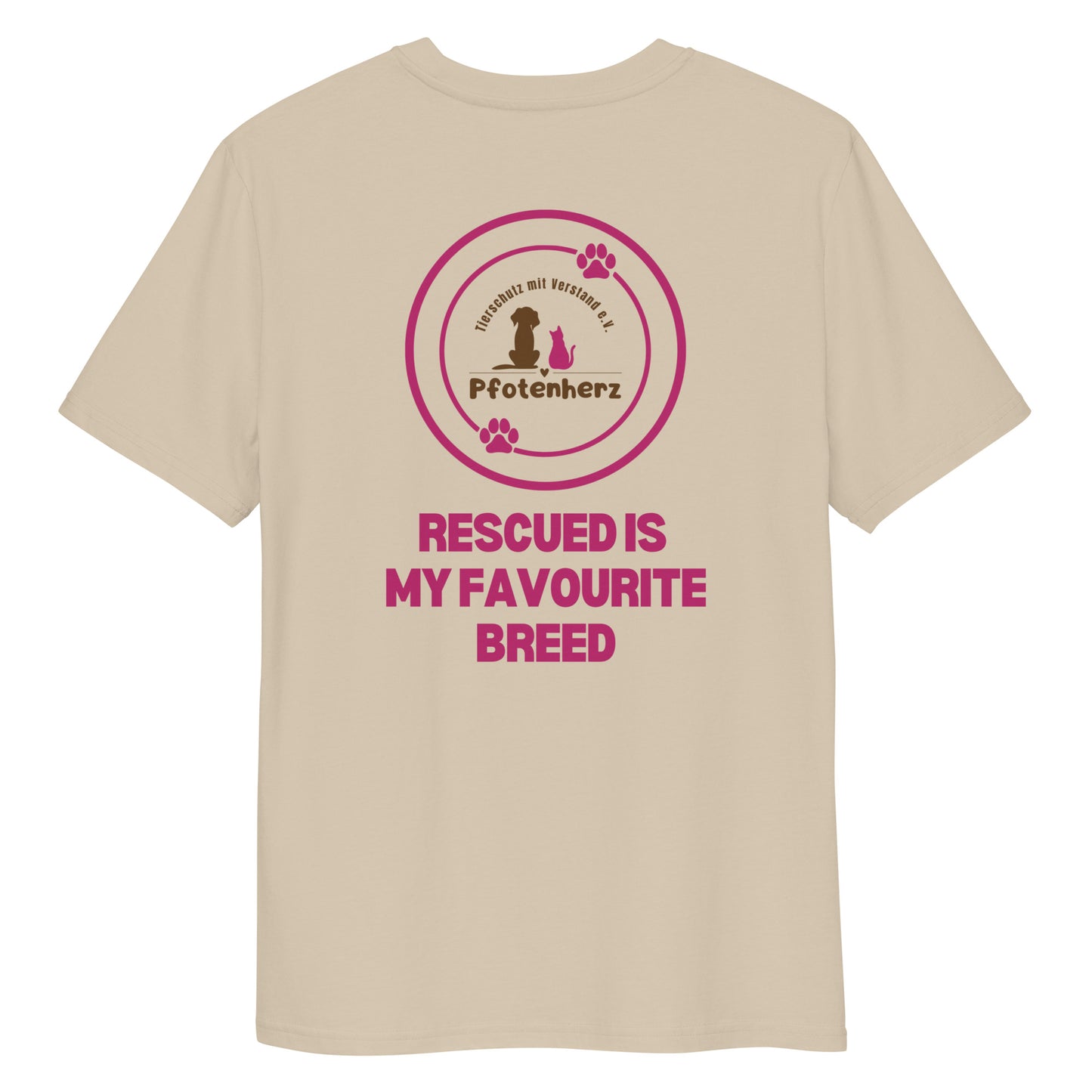 Pfotenherz Rescued is my favourite breed Bio-Baumwoll-T-Shirt