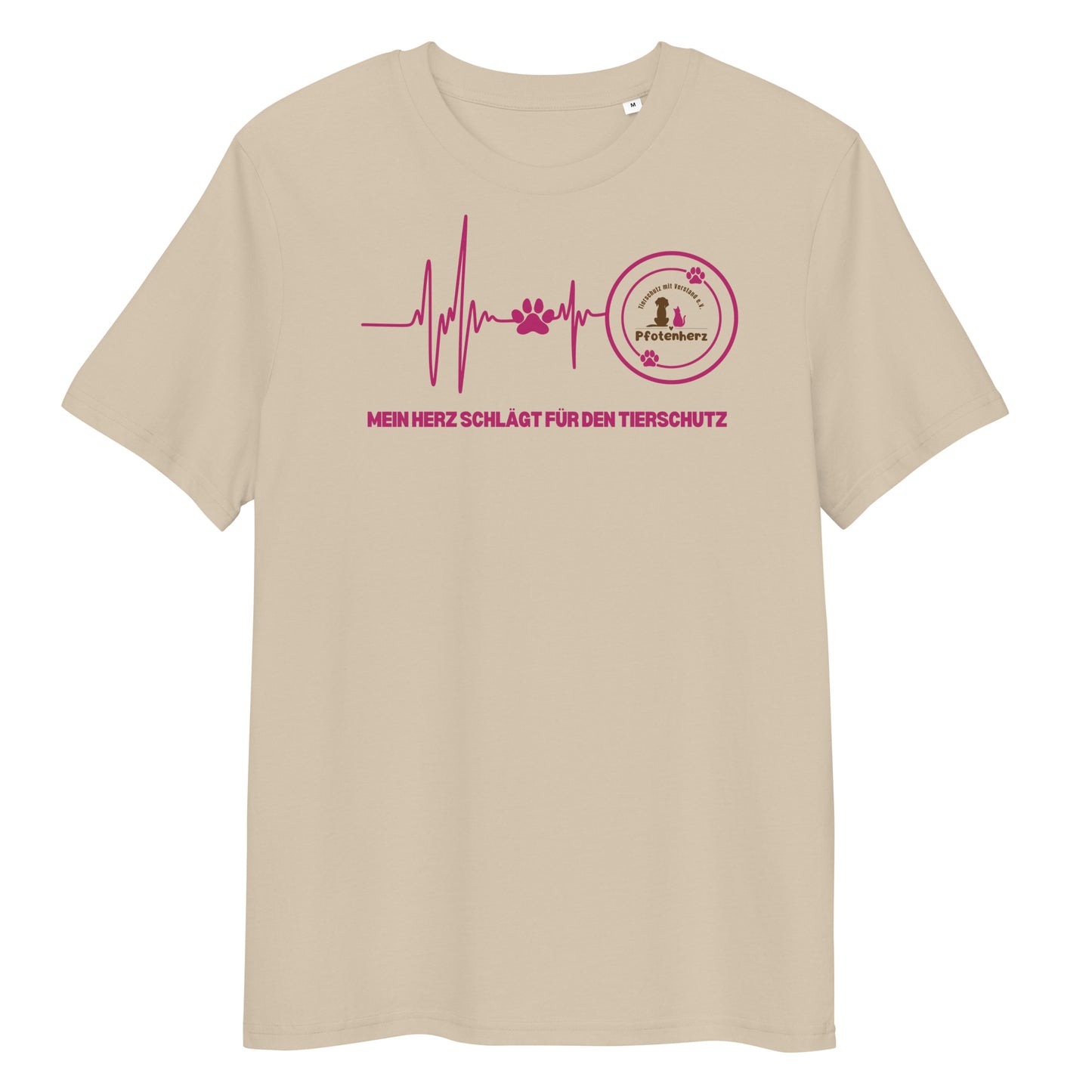Pfotenherz Mein Herz schlägt Tierschutz Bio-Baumwoll-T-Shirt
