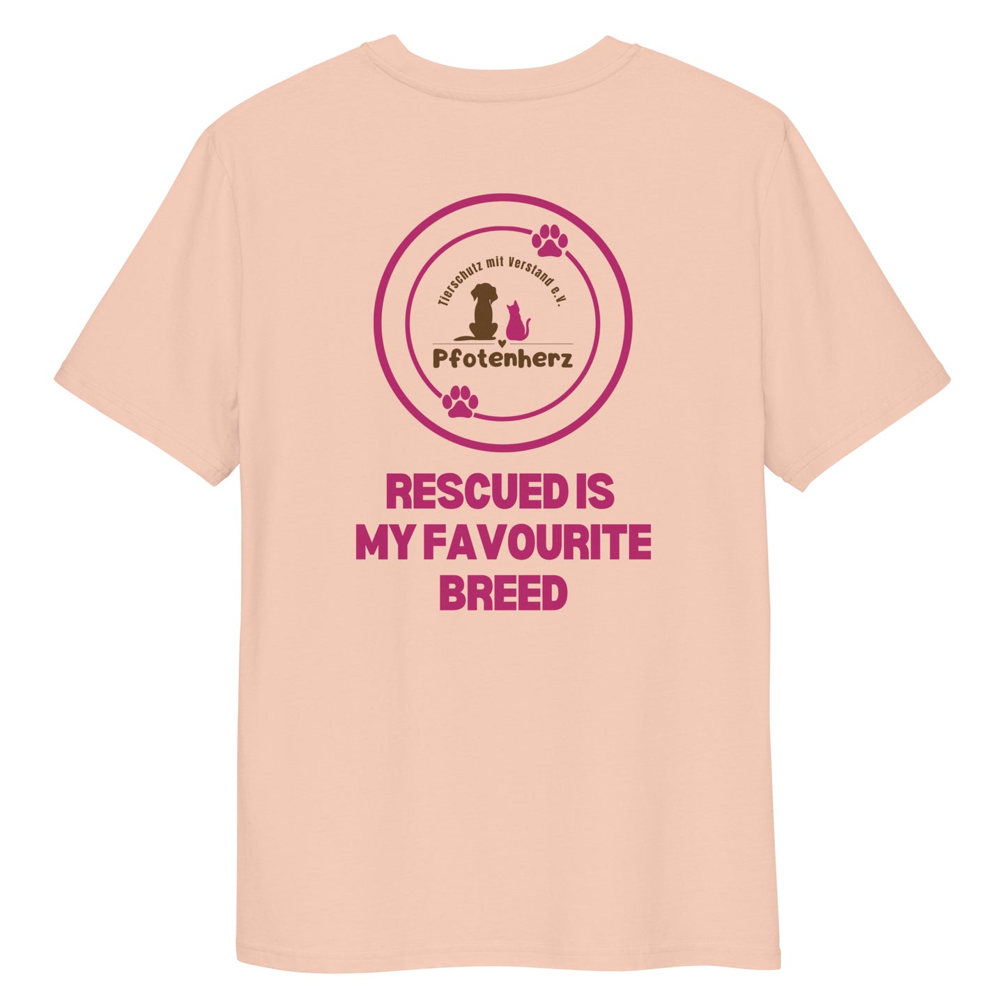 Pfotenherz Rescued is my favourite breed Bio-Baumwoll-T-Shirt