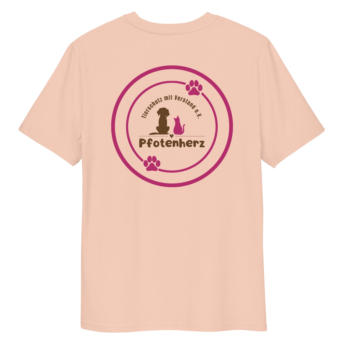 Pfotenherz Mein Herz schlägt Tierschutz Bio-Baumwoll-T-Shirt
