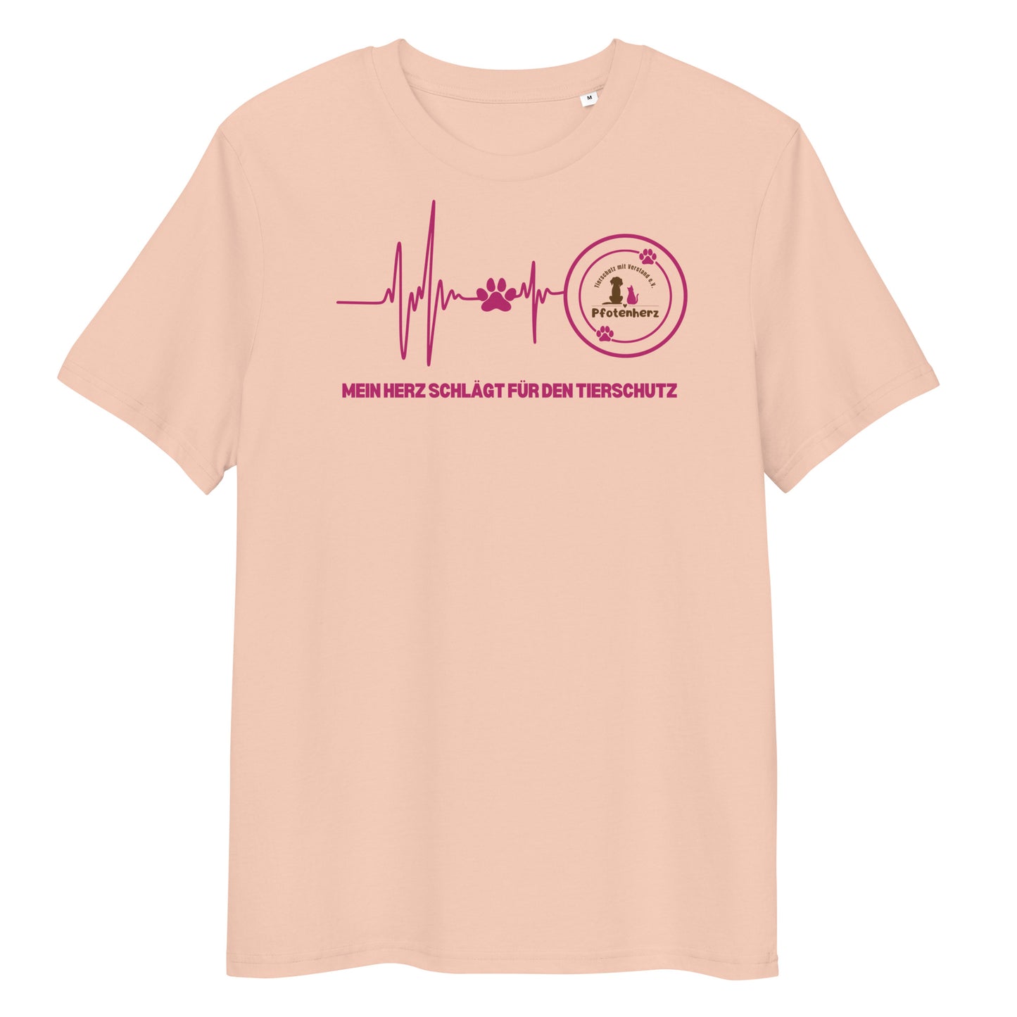 Pfotenherz Mein Herz schlägt Tierschutz Bio-Baumwoll-T-Shirt