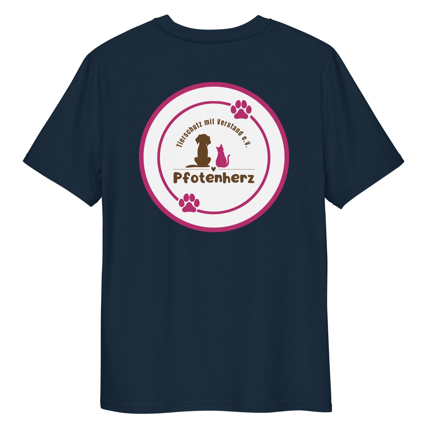 Pfotenherz Bio-Baumwoll-T-Shirt dunkel