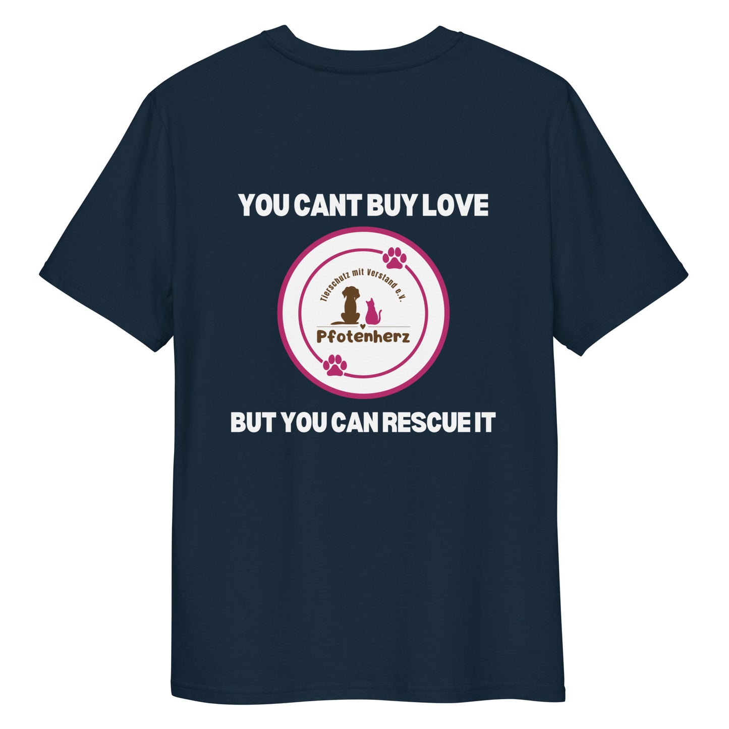 Pfotenherz You cant buy love Bio-Baumwoll-T-Shirt dunkel