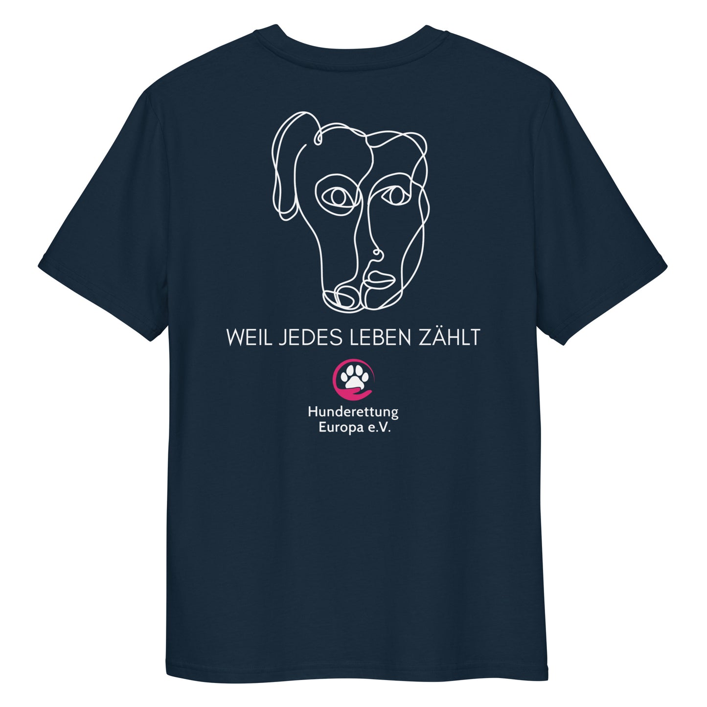 Lebensretter x Hunderettung Europa e.V. Bio-Baumwoll-T-Shirt dunkel