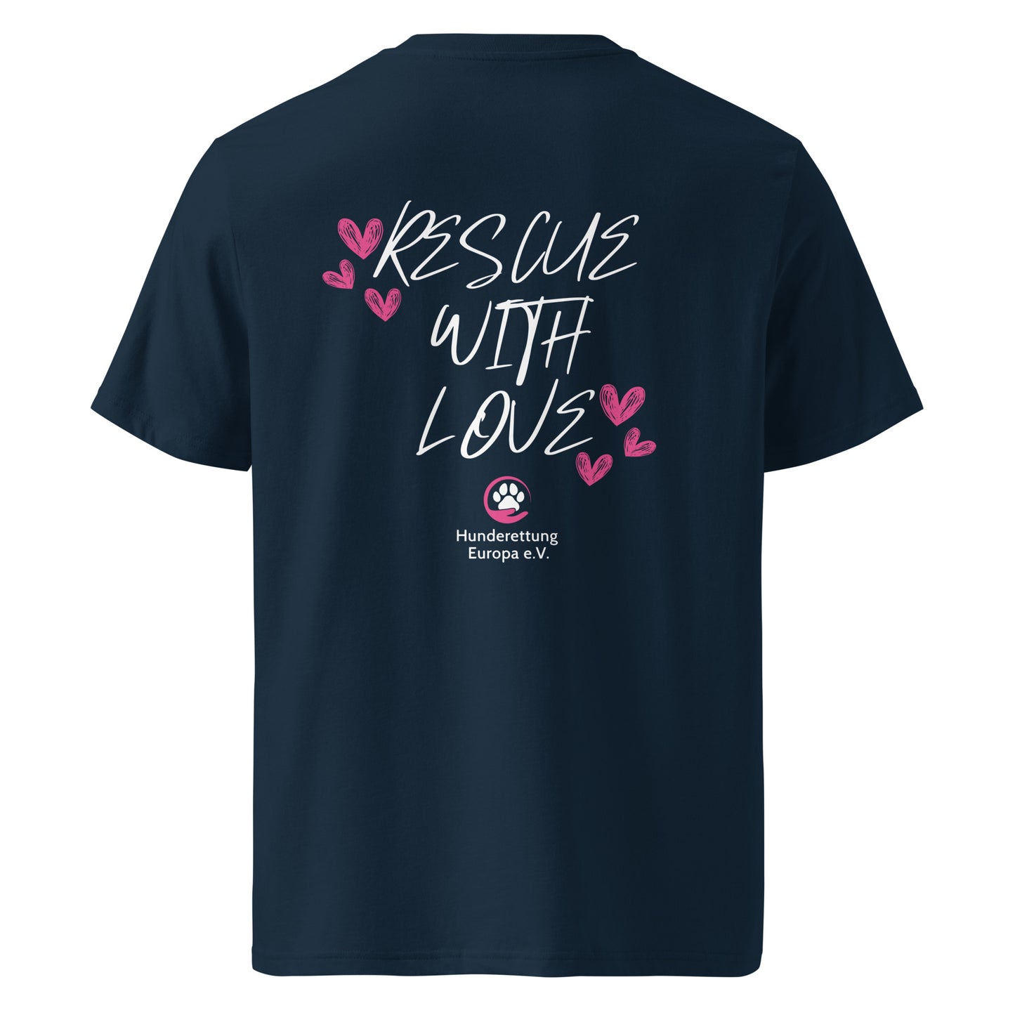 Rescue with Love Hunderettung Europa e.V. Unisex-Bio-Baumwoll-T-Shirt