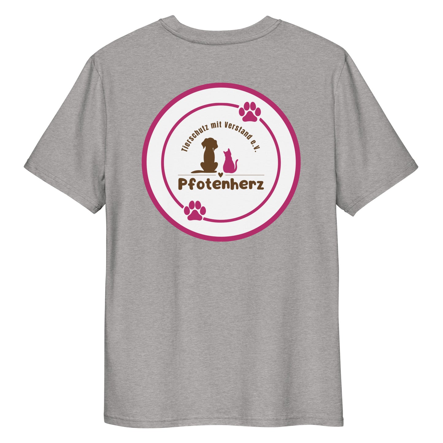 Pfotenherz Mein Herz schlägt Tierschutz Bio-Baumwoll-T-Shirt dunkel