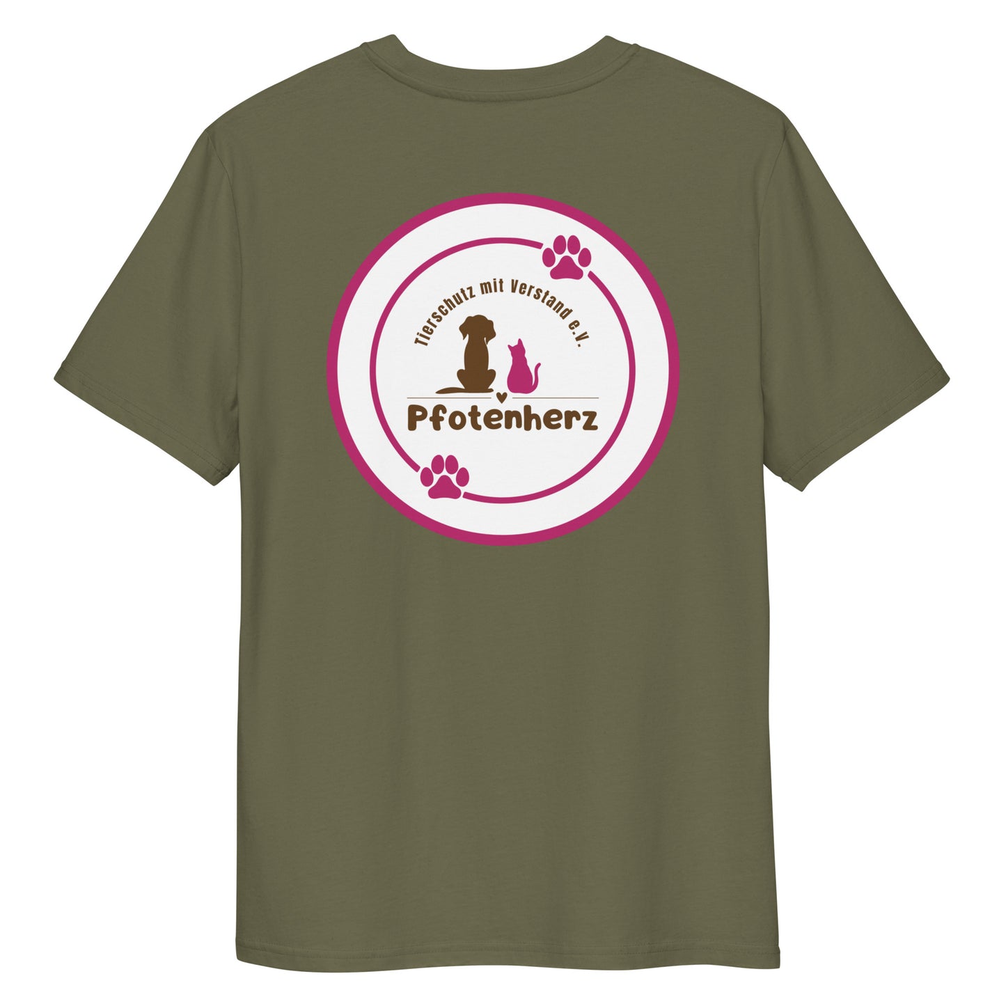 Pfotenherz Bio-Baumwoll-T-Shirt dunkel