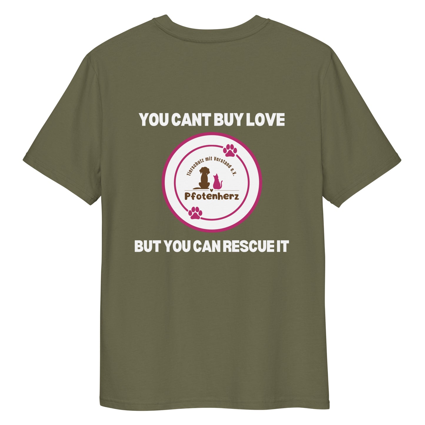 Pfotenherz You cant buy love Bio-Baumwoll-T-Shirt dunkel