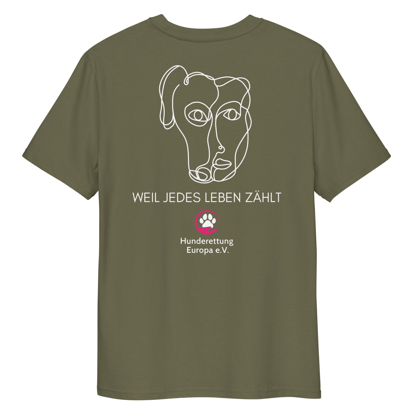 Lebensretter x Hunderettung Europa e.V. Bio-Baumwoll-T-Shirt dunkel