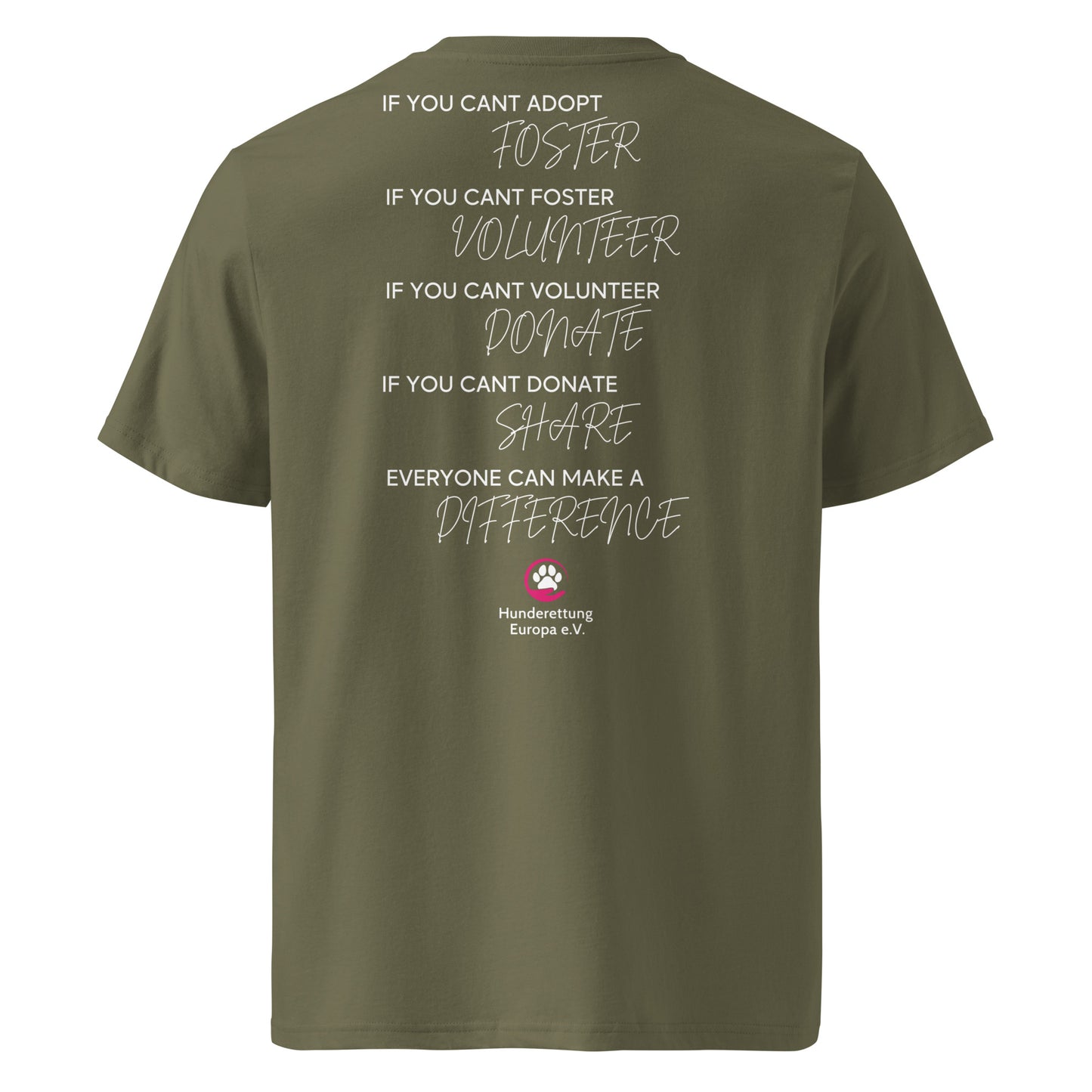 Everyone can make a difference Hunderettung Europa e.V. Unisex-Bio-Baumwoll-T-Shirt