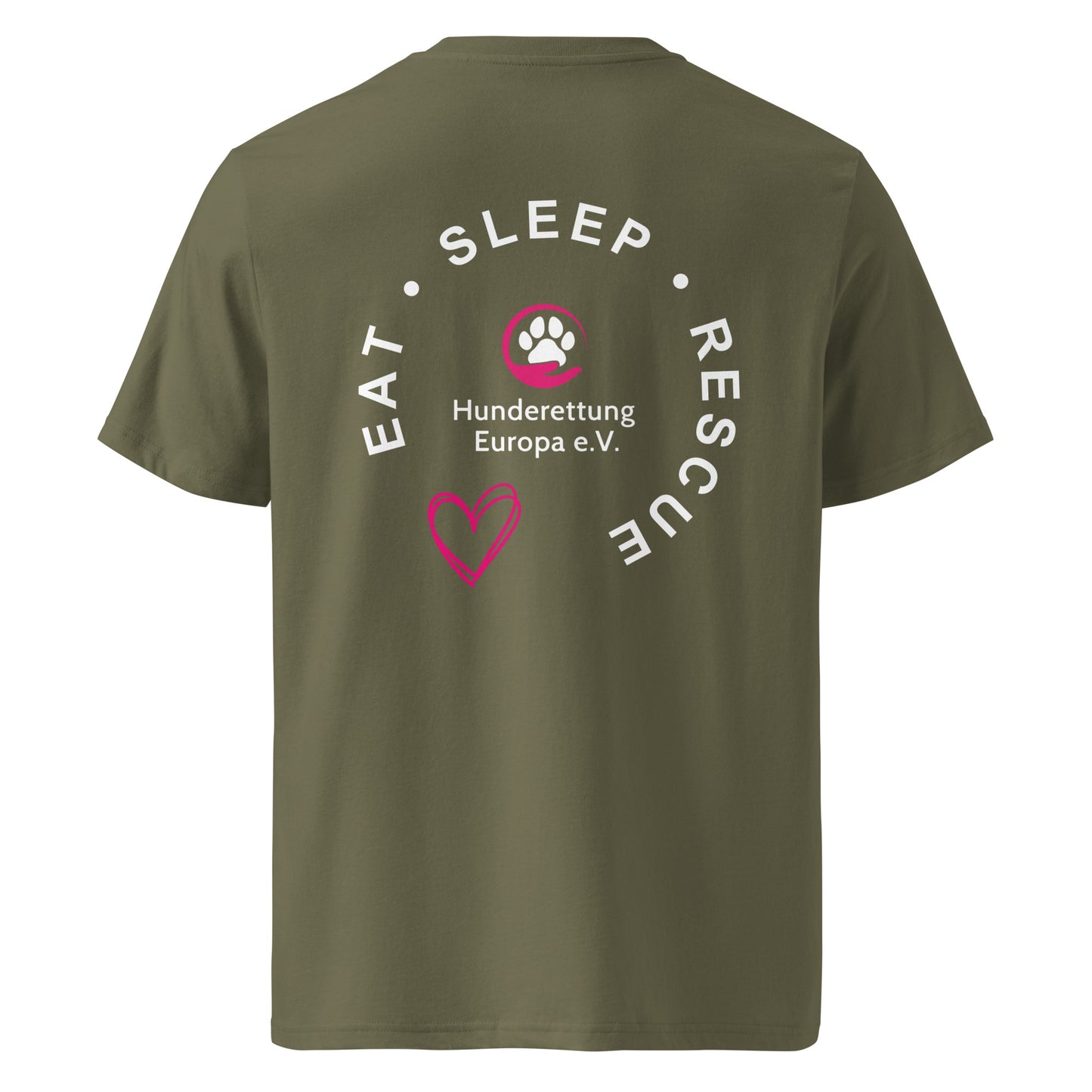 Eat Sleep Rescue Hunderettung Europa e.V. // Unisex-Bio-Baumwoll-T-Shirt