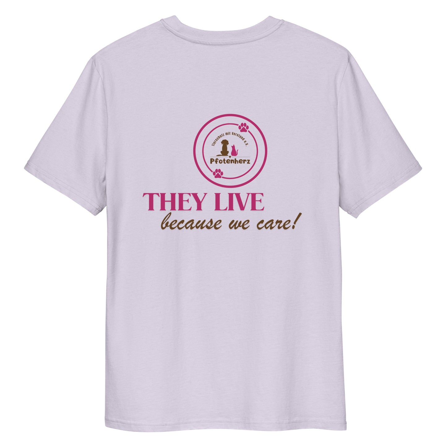 They live because we care Pfotenherz Bio-Baumwoll-T-Shirt