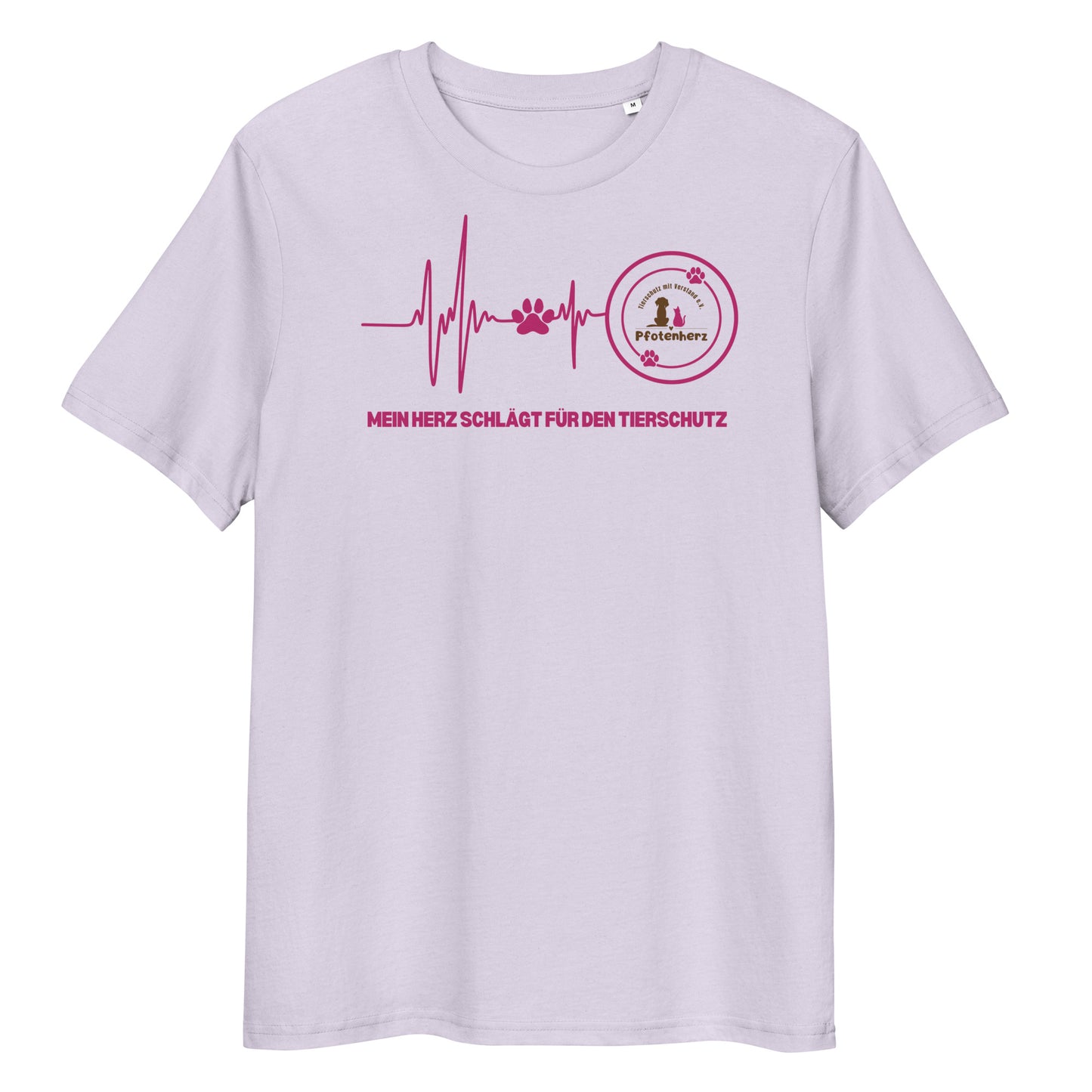 Pfotenherz Mein Herz schlägt Tierschutz Bio-Baumwoll-T-Shirt