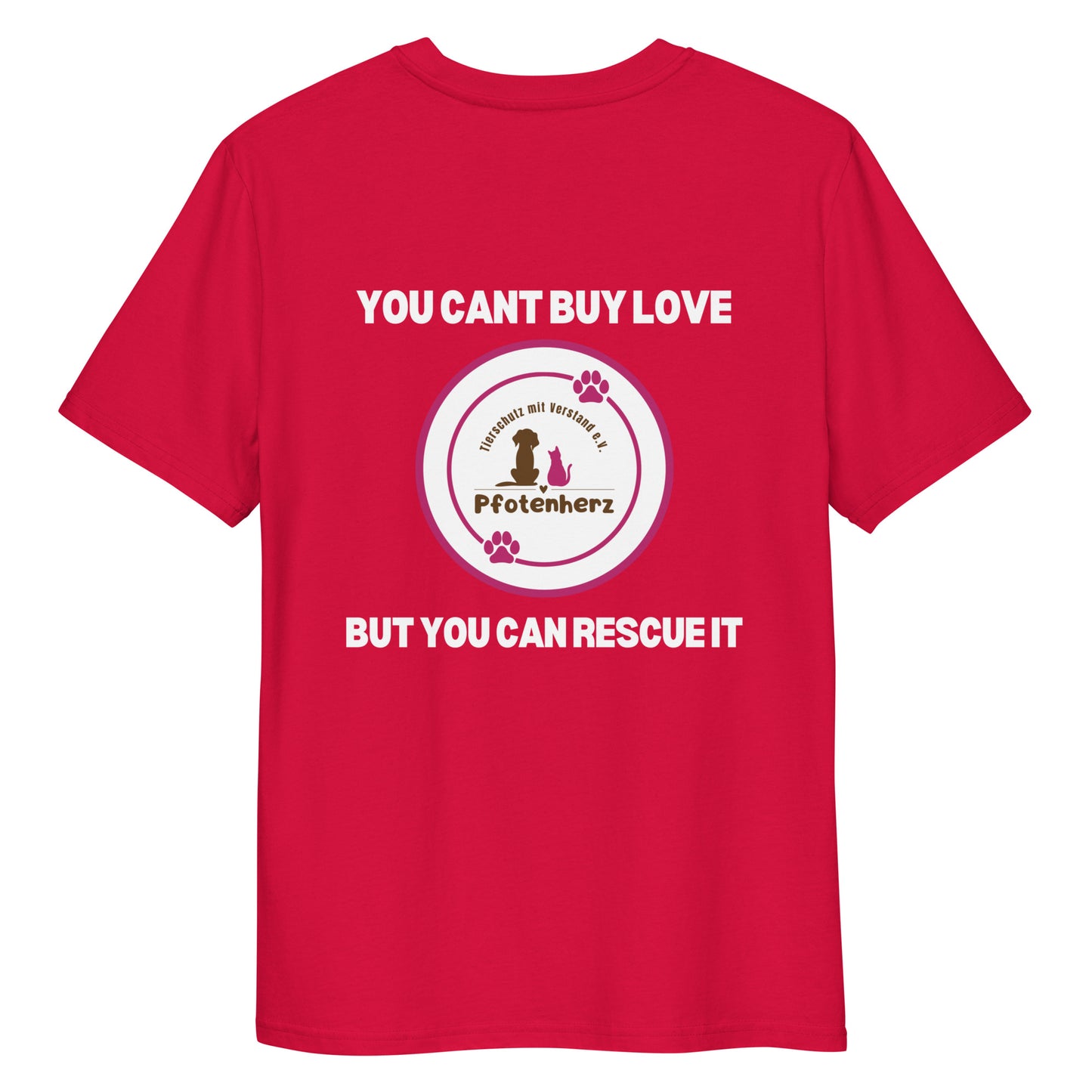 Pfotenherz You cant buy love Bio-Baumwoll-T-Shirt dunkel