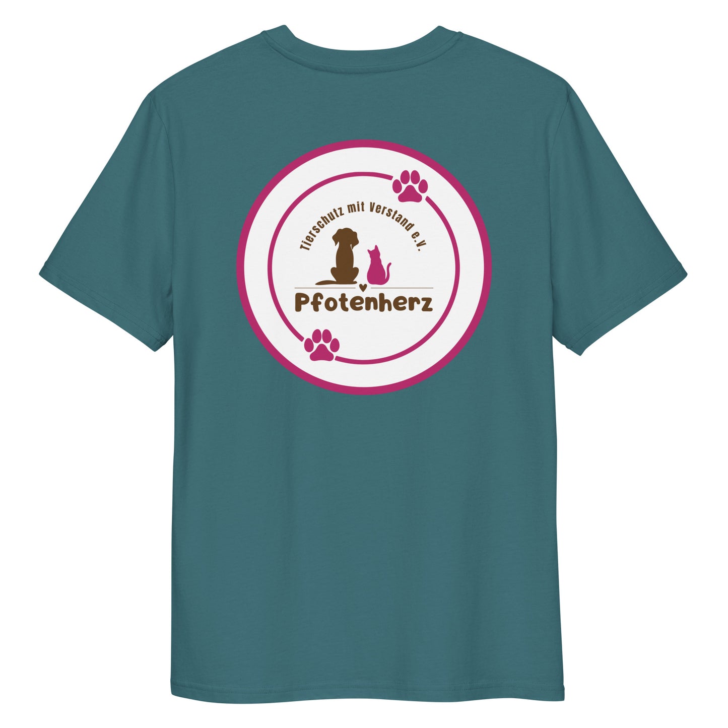 Pfotenherz Bio-Baumwoll-T-Shirt dunkel