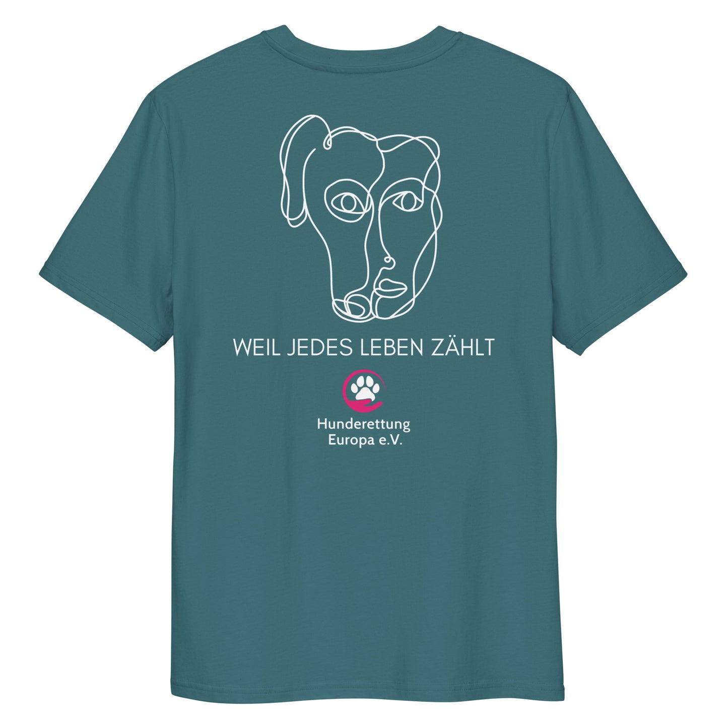 Lebensretter x Hunderettung Europa e.V. Bio-Baumwoll-T-Shirt dunkel