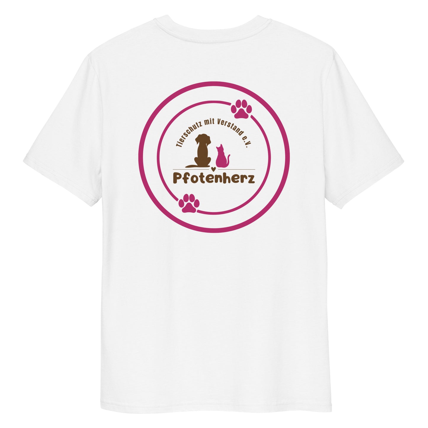 Pfotenherz Mein Herz schlägt Tierschutz Bio-Baumwoll-T-Shirt