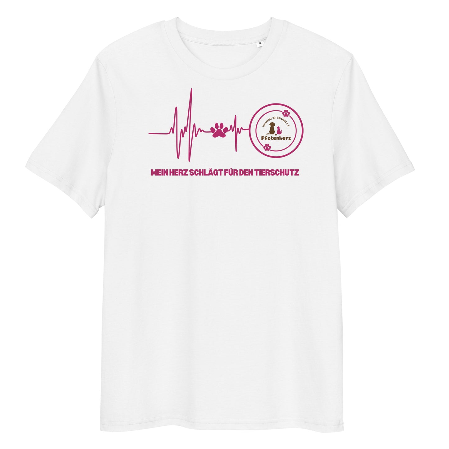 Pfotenherz Mein Herz schlägt Tierschutz Bio-Baumwoll-T-Shirt
