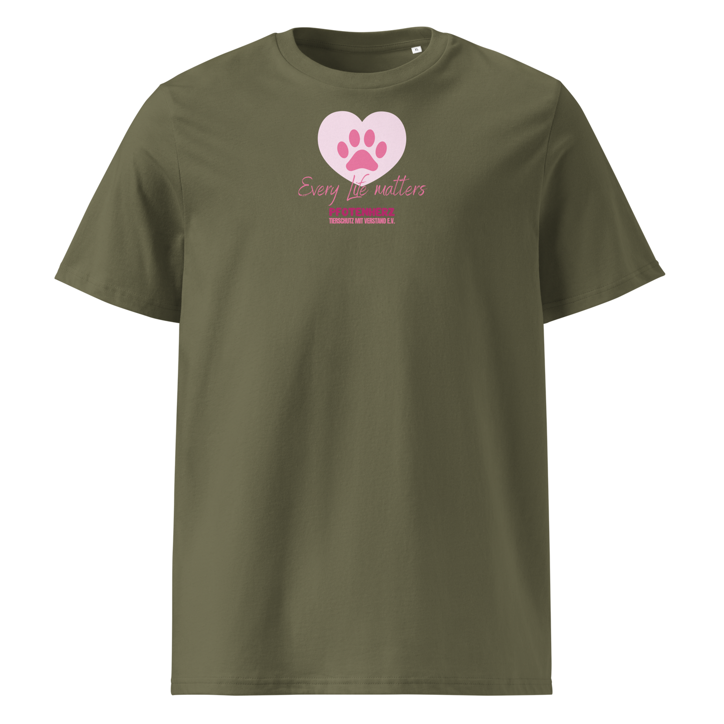 Pfotenherz Every Life matters Bio-Baumwoll-T-Shirt