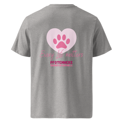 Pfotenherz Every Life matters Bio-Baumwoll-T-Shirt