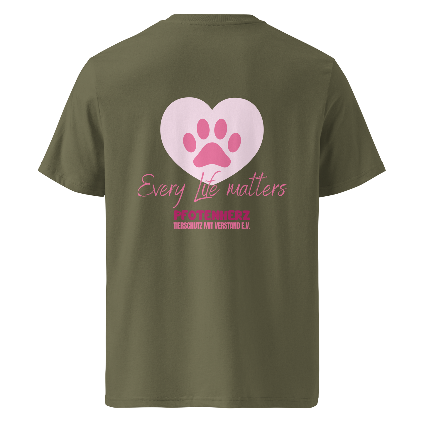 Pfotenherz Every Life matters Bio-Baumwoll-T-Shirt