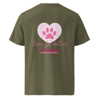 Pfotenherz Every Life matters Bio-Baumwoll-T-Shirt