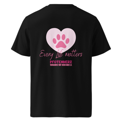 Pfotenherz Every Life matters Bio-Baumwoll-T-Shirt